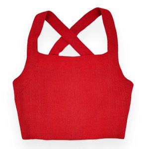 Wilfred Cayenne Red Cropped Knit Halter Top